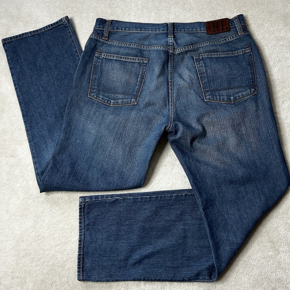 Vintage Y2K Polo Ralph Lauren Jeans 36x32 Ashmore Baggy Loose Denim - Picture 2 of 8